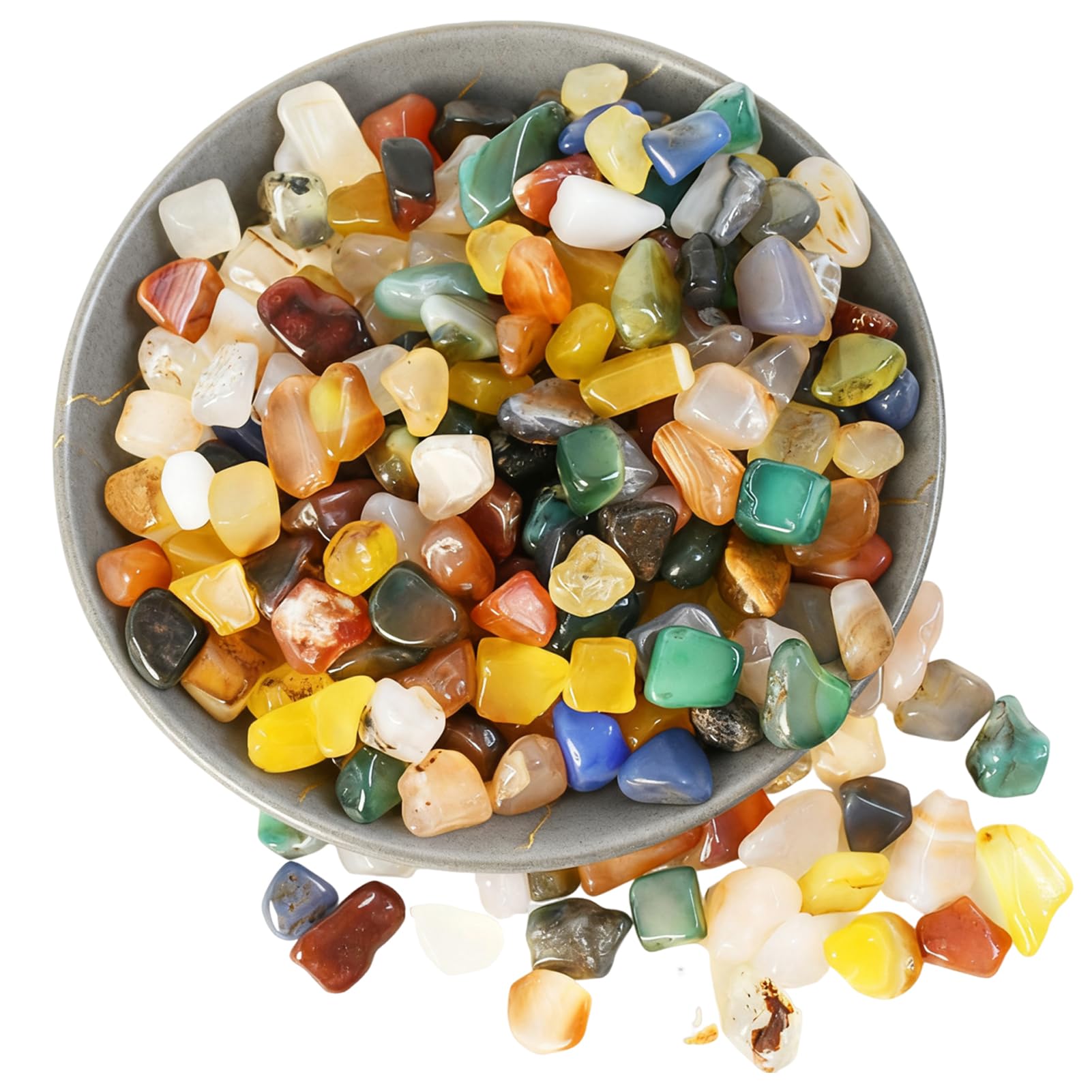 anyuan boy 500g Mini Edelsteine 10mm-20mm Edelsteine für Kinder Bunte Steine Edelstein Mix Mischung für Dekoration VasenfüLler und Aquarien