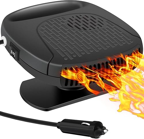 Calentador de coche, 12 V, 150 W, desempañador, desempañador, calentador de coche de calentamiento rápido y refrigeración 2 en 1 modos con que se