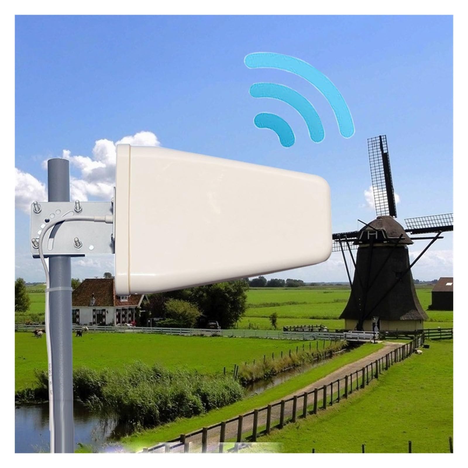 Antena Logarítmica Periódica For Repetidor Y Amplificador, 5G, 4G, LTE, 3G, GSM, IP67, Impermeable, For Exteriores, 600-2700-4900 MHz Cobertura más amplia(1m and SMA male)