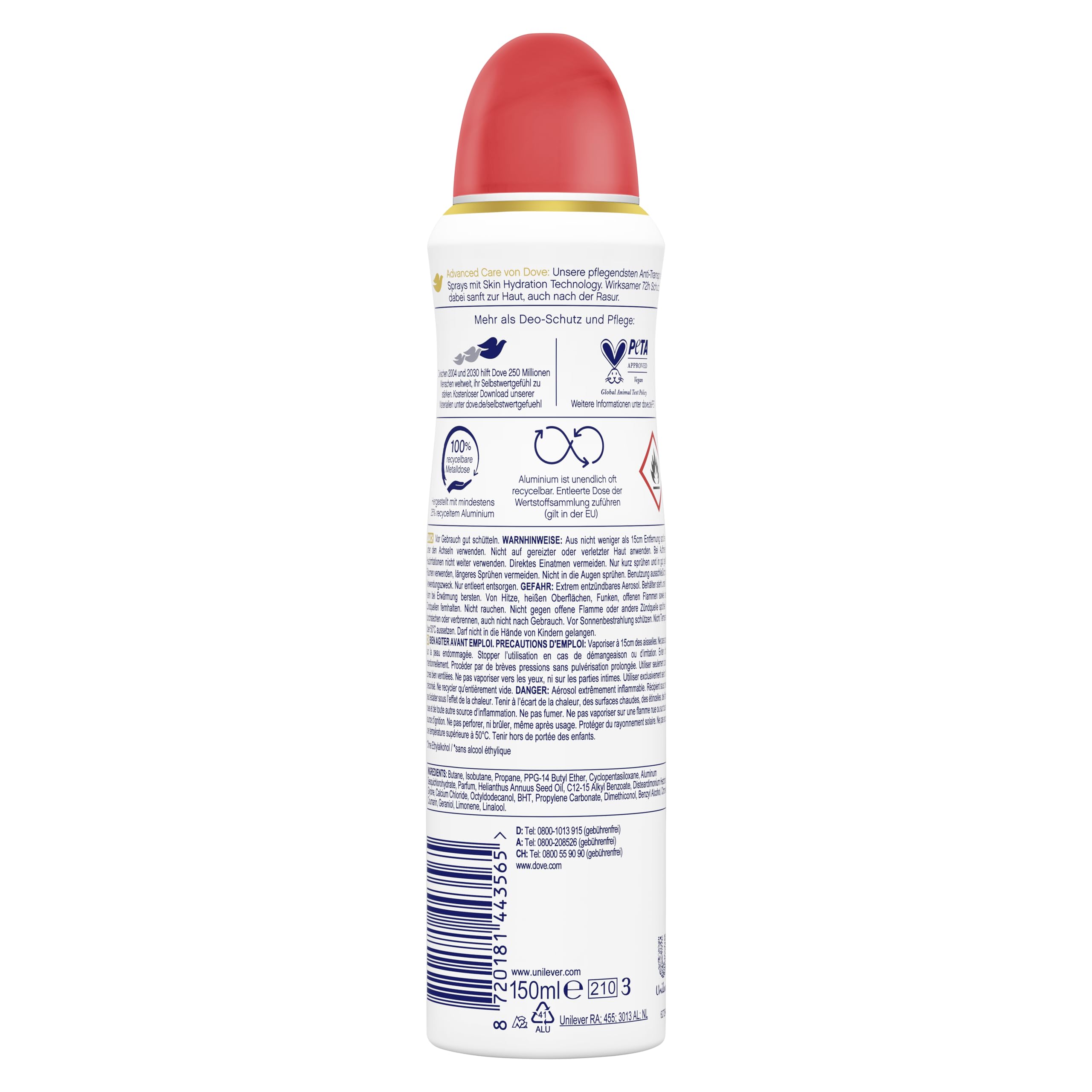 Dove Advanced Care Dezodorant, 150 ml