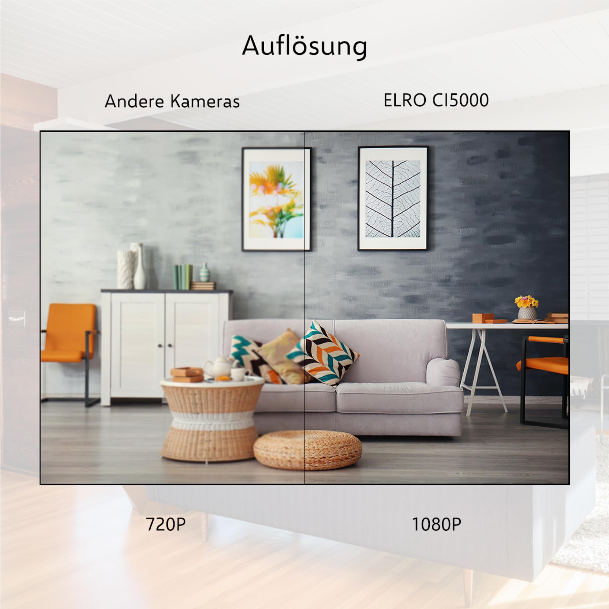 ELRO CI5000 Innen WiFi IP Überwachungskamera mit Bewegungssensor und Nachtsicht - Full HD 1080P Überwachungskamera mit Sirene