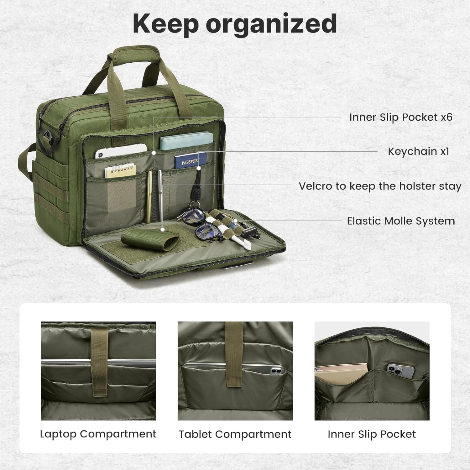 G4Free 17.3 Inch Laptop Messenger Bag for Men, 3-in-1 Backpack for Travel Work Weekender, Large Tactical Shoulder Bag