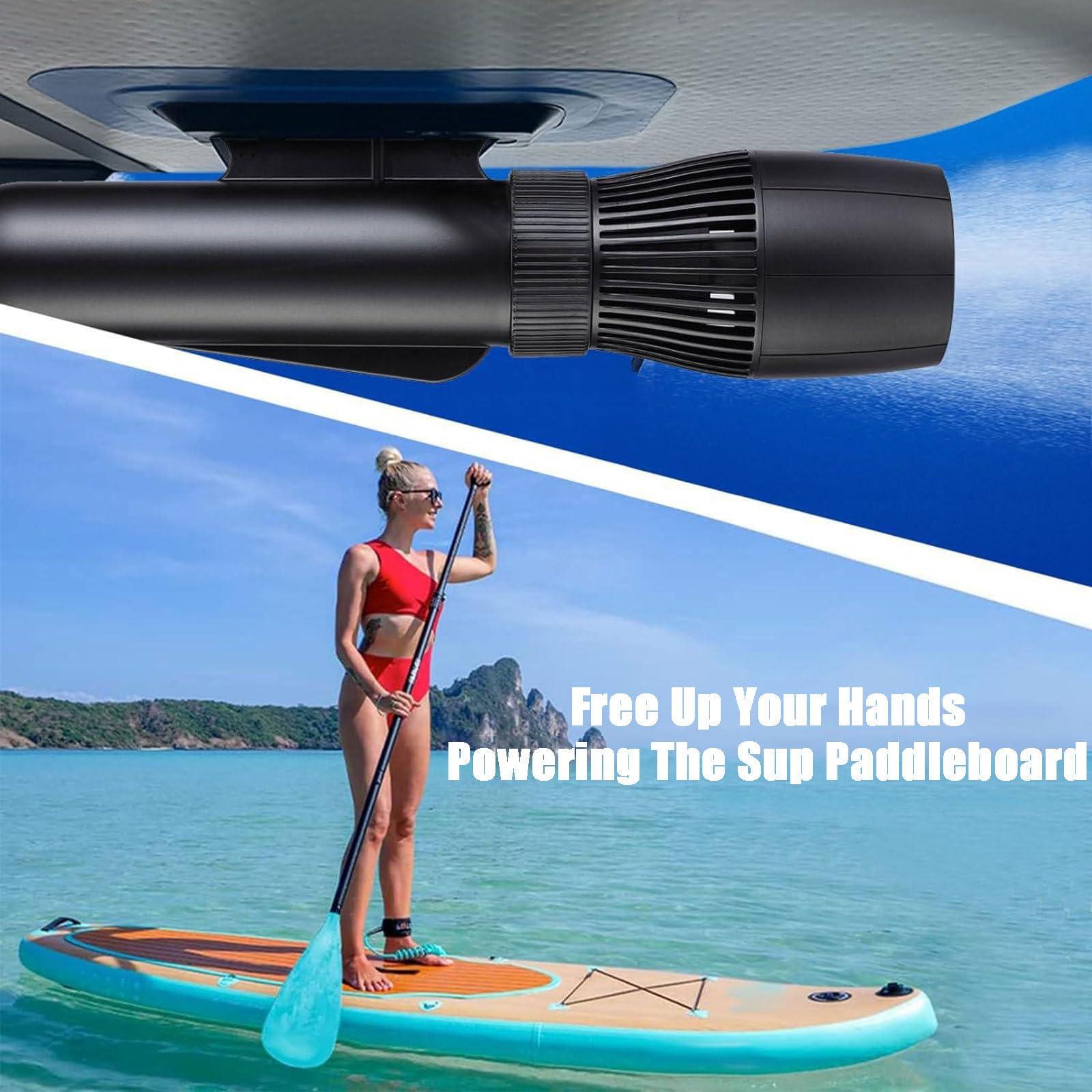 Set di propulsore elettrico subacqueo per immersioni, snorkeling e avventure in mare, potenza 700 W con batteria da 16000 mAh