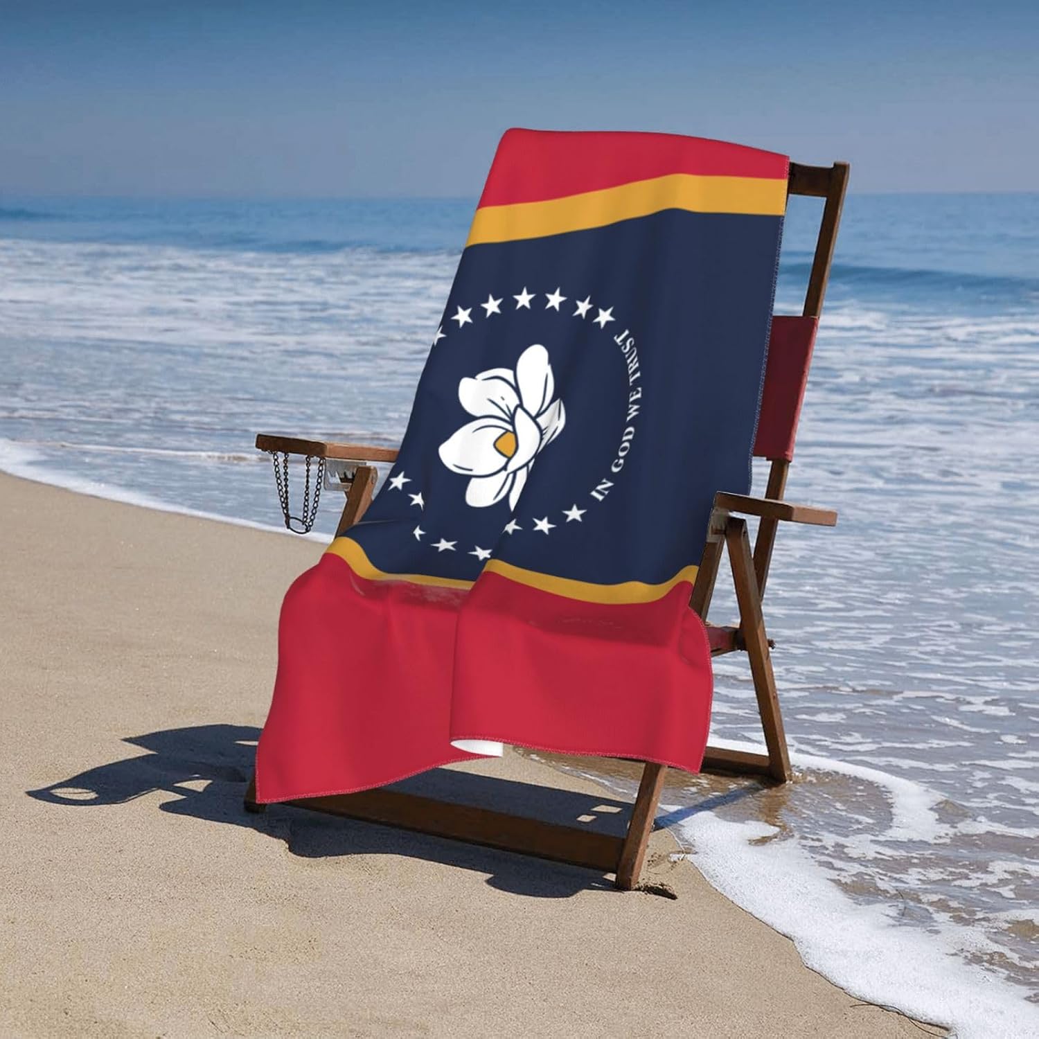 YANYU Mississippi State Flag Print Large 52 x 32 in Bath Towel Highly Absorbent Quick Dry Versatile Bathroom Towel