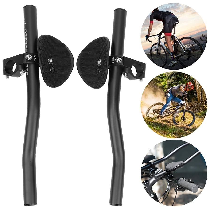 Bicycle Rest TT Handlebar Clip On Aero Bars Mountain Road Bike Handlebar Extension Triathlon Aerobars Tri Bars Aluminum Alloy