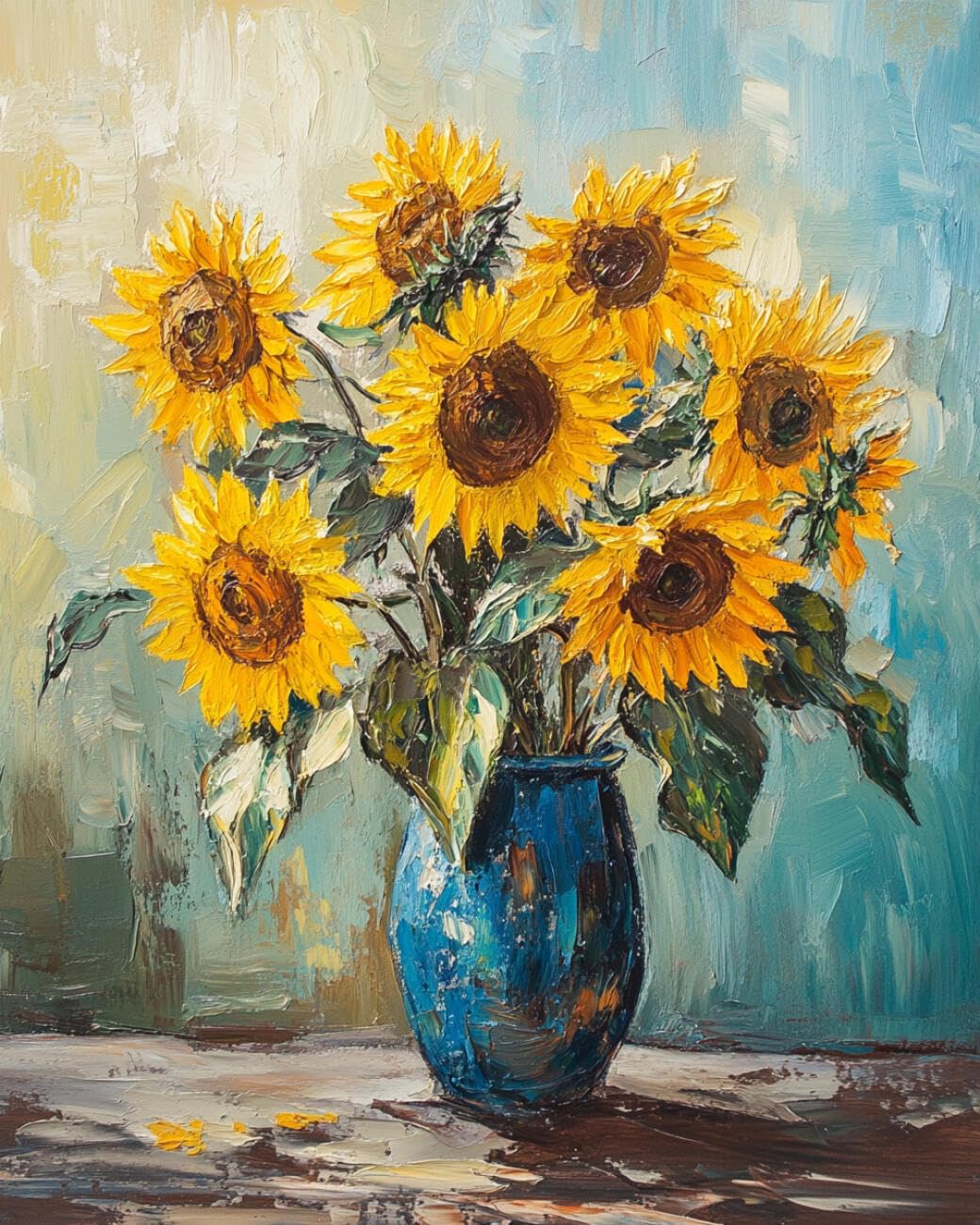 RKFLGEW 14CT Printed Cross Stitch Kits Sunflowers in A Vase DIY Cross Stitch Patterns Kits Crafts Needlework Embroidery Set for Home Decor 40x50cm