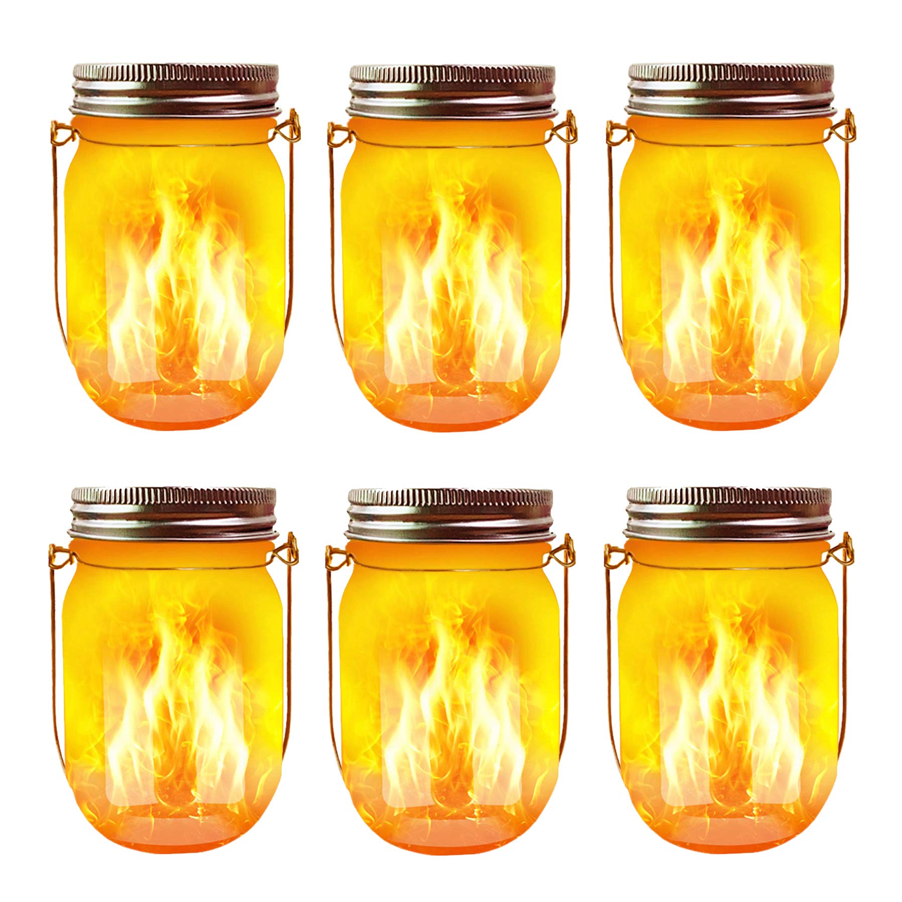 Solar Flicker Torch Lights, 6 Pack Waterproof Dancing Flicker