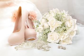 10 Inch Artificial Wedding Bouquets for Bride Bridal Rose Bouquet Bridesmaid Bouquet Tossing Bouquet for Vintage Wedding Ceremony Anniversary Bridal Shower