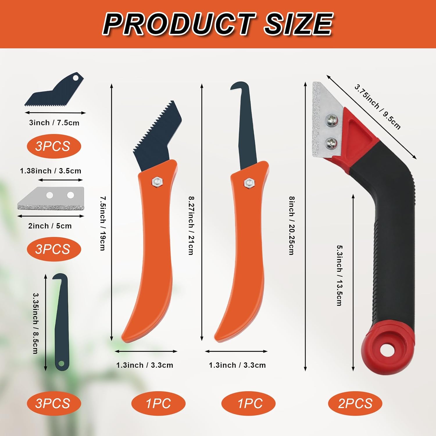 Grout Removal Tool Set, Heavy Duty Grout Saw with Replaceable Blades, Tile Grout Remover for Bathroom Kitchen Floor Joints and Corners