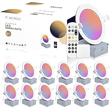 POWERASIA 12 Pack Smart Recessed Lighting 6 Inch, Ultra-Thin LED Recessed Lighting 12W 1200LM Smart Downlight with Junction Box, Compatible with Alexa/Google Assistant - ETL and Energy Star Certified