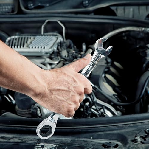 Miniatura 4 de Juego de llaves de trinquete de 16 piezas, juego de llaves combinadas, con organizador, MMmétrica Max 120 dientes Cromo Vanadio Llave combinada