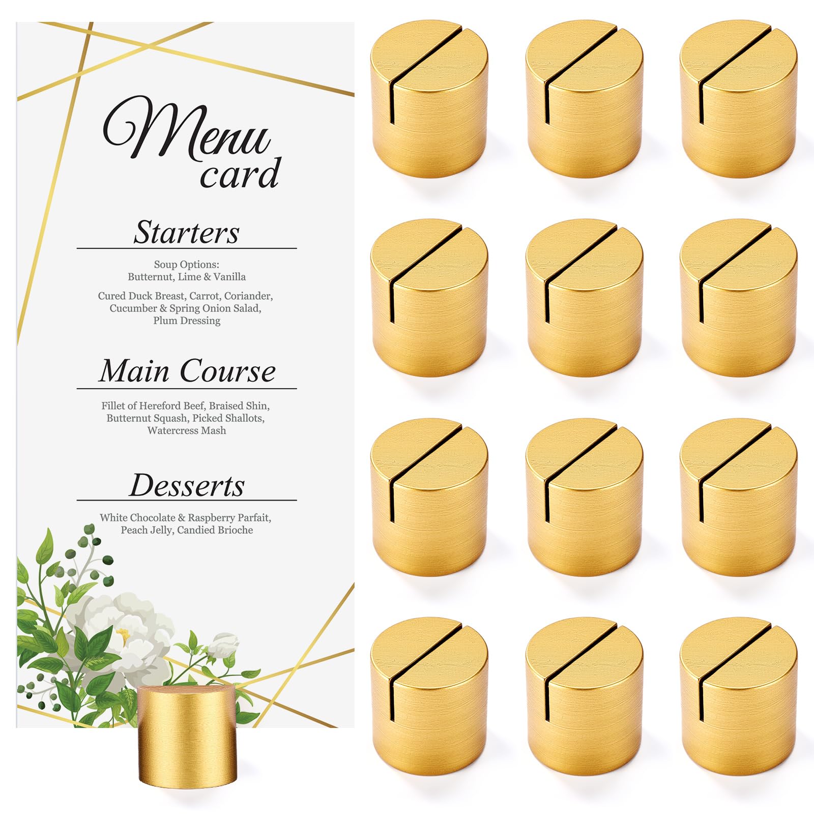 Photo 1 of Affrolling Gold Wooden Place Card Holders (12 Pcs)