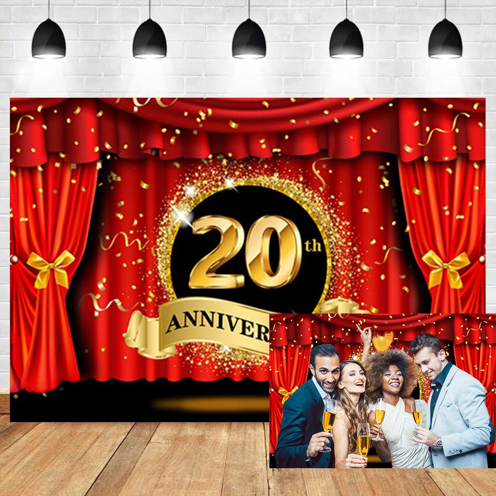 OERJU Fotohintergrund 10. Jahrestag – 1,8x1,2 M, Vinyl Mit Glitzer, Goldene Punkte, Für Hochzeit & Feiern