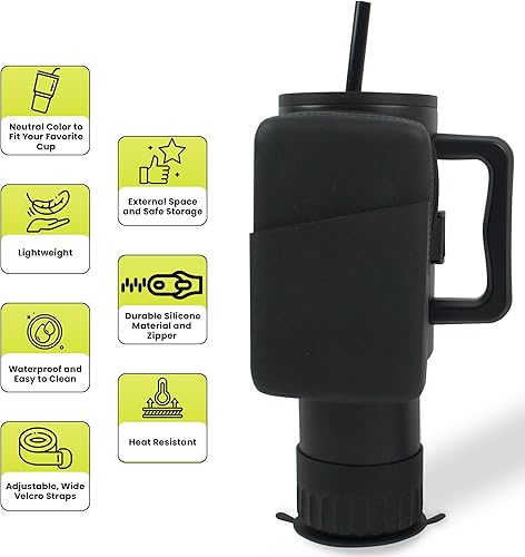 Miniatura 5 de Bolsa para botella de agua Stanley de 40 onzas con asa  Bolsa para taza Stanley  Accesorios para vasos, accesorios de gimnasio para mujer, bolsa de