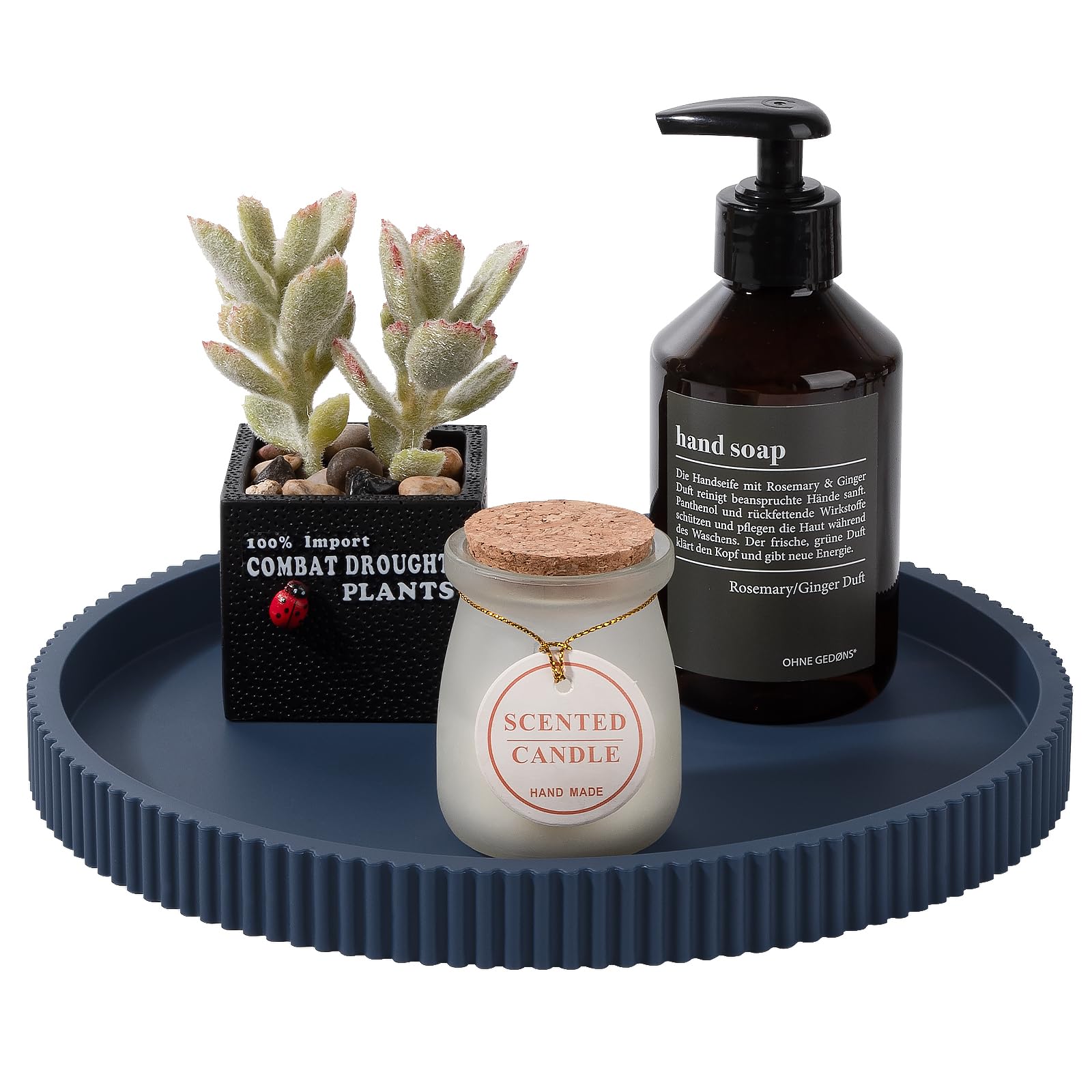 Silicone Bathroom Tray - Black Perfume Organizer -18