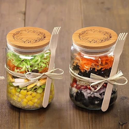 Miniatura 8 de Oui - Juego de 6 tapas para tarros de yogur selladas de bambú herméticas