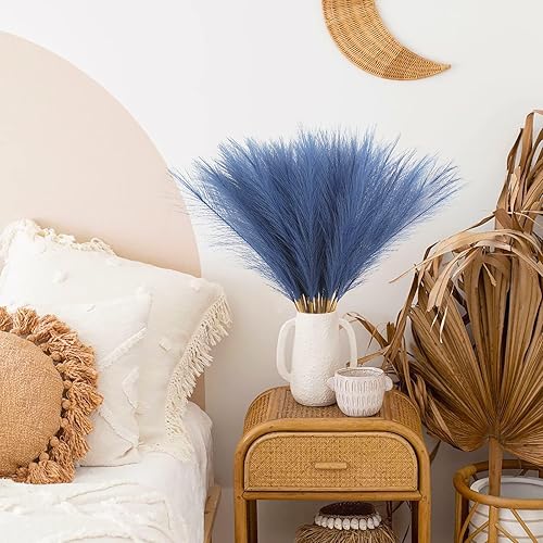 Miniatura 6 de obbsie 50 piezas de hierba sintética de las pampas, 26 pulgadas, césped artificial pomposo floral, ramas de hierba falsa, florero, arreglo floral