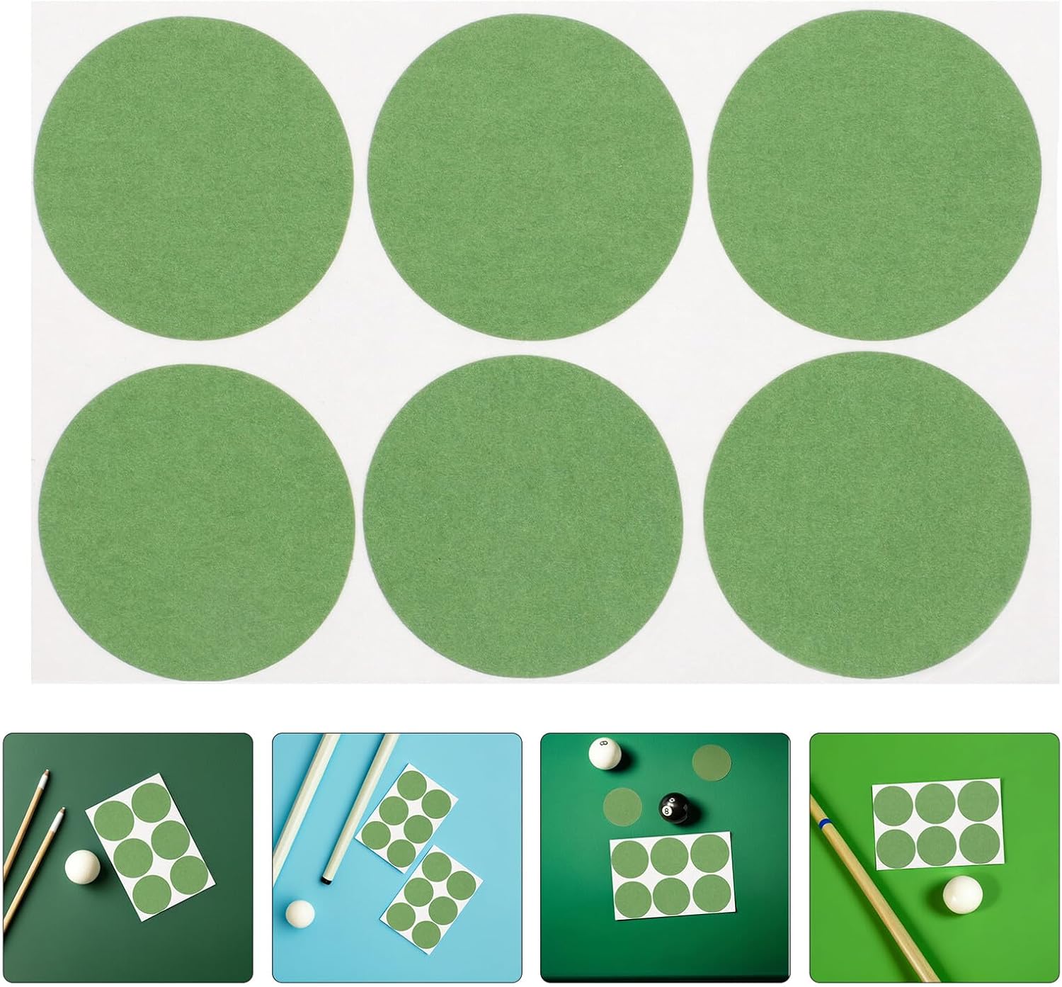 GALPADA 2 Sheet Pool Table Cloth Patch Self-Adhesive Snooker Repair Stickers for Tear Mending Strong Bond Pool Table Felt Maintenance Accessories