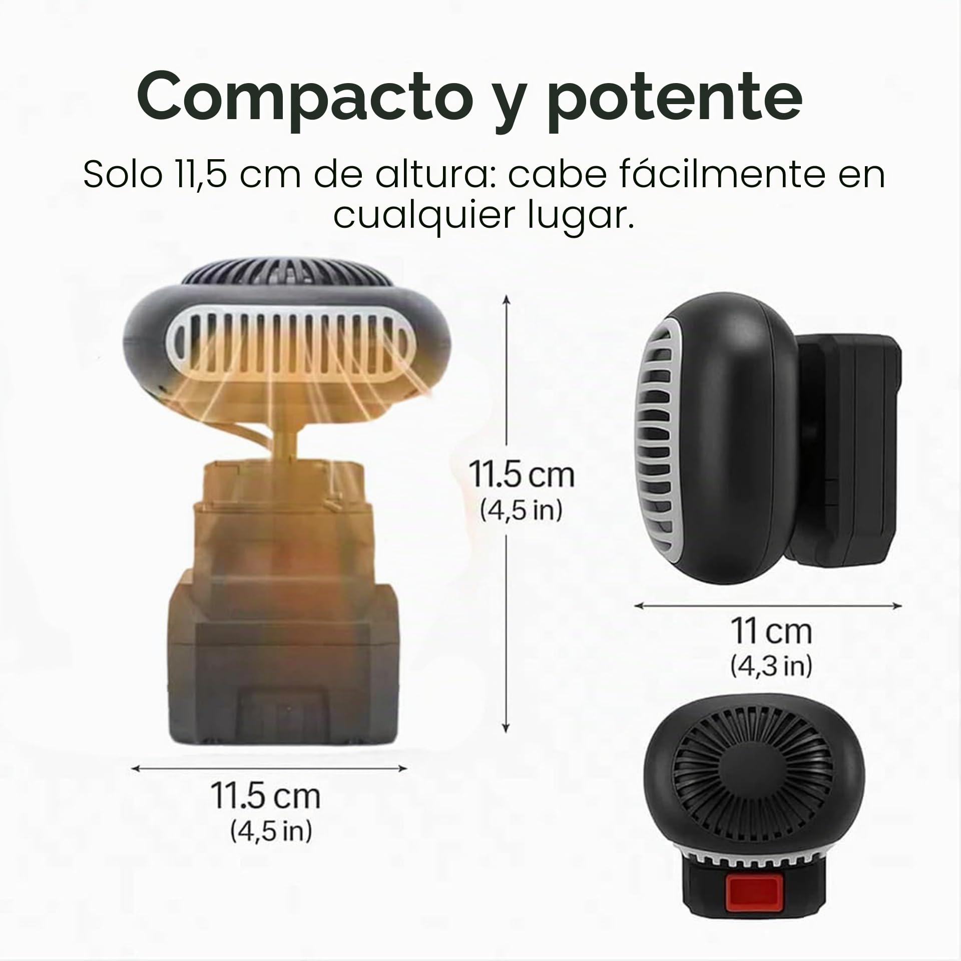 YIHANGG Calefactor Eléctrico a Batería con Sistema Antivuelco Calentamiento Silencioso y Duradero 1500 mAh Portátil Calefactores Recargables para Coche Oficina e Interiores(5)