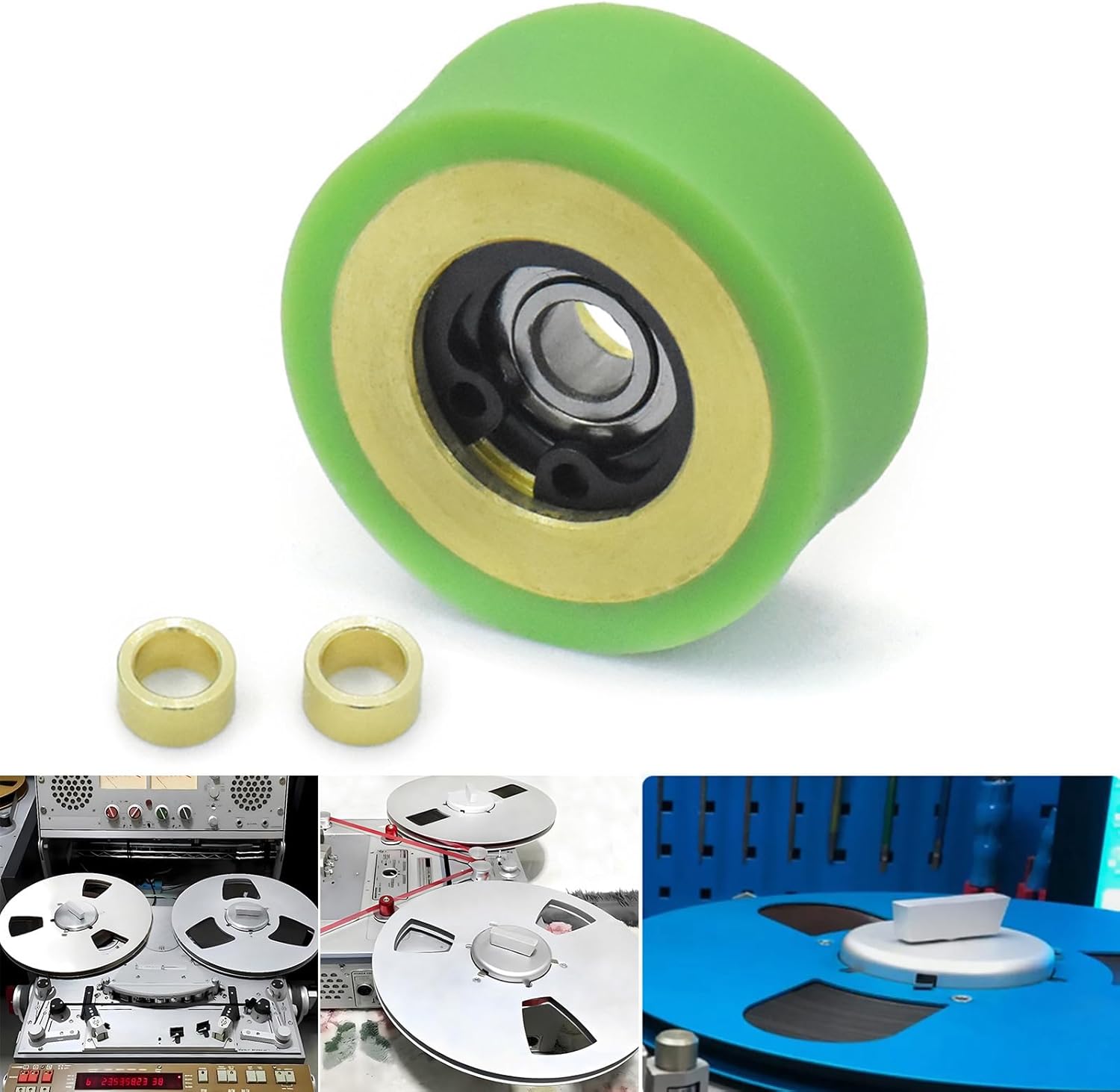 ロープ長 10・15m リール式レコーダー用金属製ピンチローラー圧力テープホイール プロフェッショナルアプリケーション 23mmx10mm