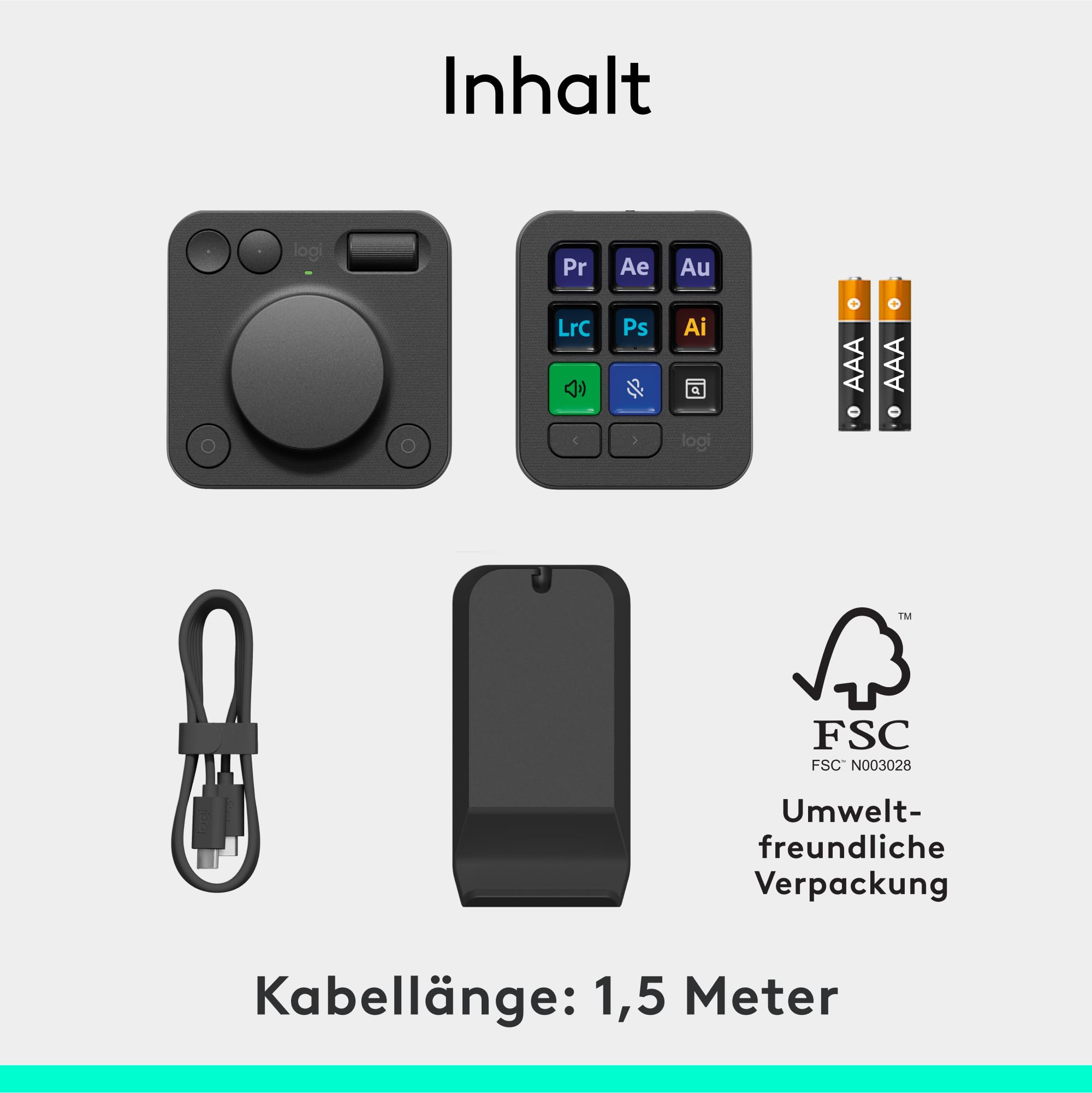 Logitech MX Creative Console, Programmierbares Tastenfeld | 9 anpassbare LCD-Tasten & Regler für Grafikdesign, Videobearbeitung, Fotografie, Adobe, Zoom, Spotify - Graphit