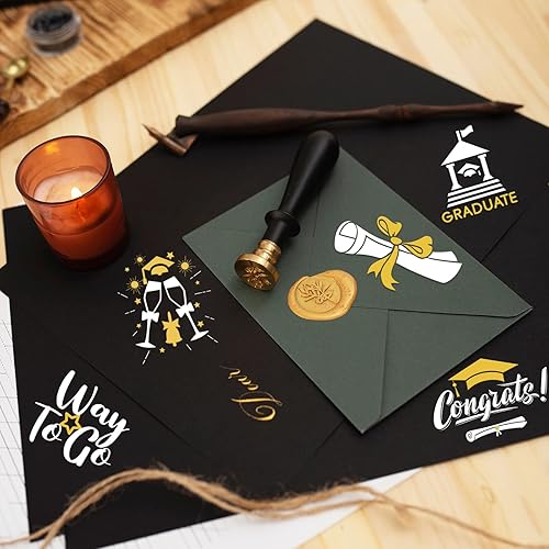 Miniatura 7 de Whaline 16 diseños de troqueles de metal para graduación, felicitaciones, troqueles de graduación, plantillas de estampado de celebración,