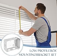 Vista 6 de Hotop Soportes para persianas de 2 pulgadas, soporte de montaje de caja de perfil bajo para barandilla de ventana, color blanco (4)