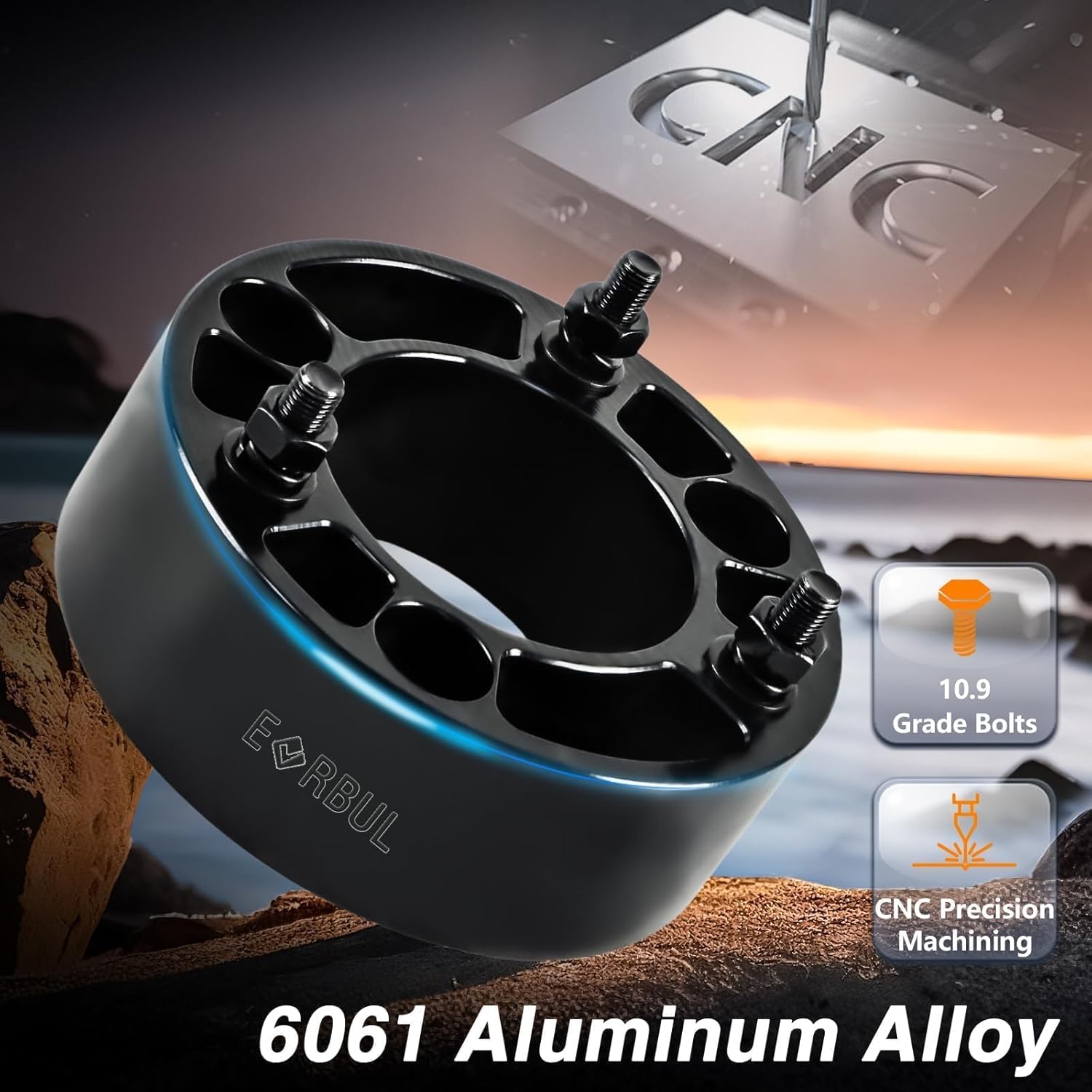 3" Level Lift Kits, Front Suspension Strut Spacer Lift Kit Compatible with Ford F150 2004-2024 Expedition 2003-2018, Lincoln Mark LT, 2 PCS Aluminium Alloy Front Chassis Leveling Lift Kits