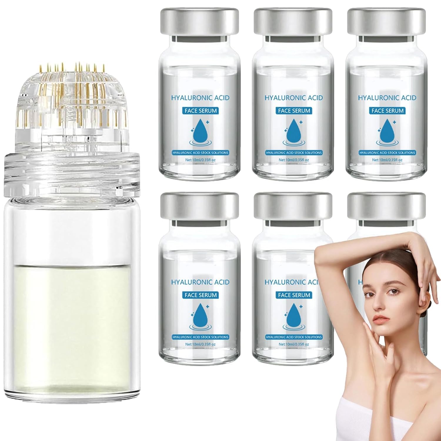 Micro Infusion System for Lips, Micro Infusion System for Face, Micro Infusion System, Facial System with Serum, for All Skin Types (6pcs)