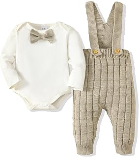 NZRVAWS Baby Boy Outfit Newborn Boy Clothes 3 6 12 Month Gentleman Formal Outfit Infant Gift Clothing Romper Long Pant