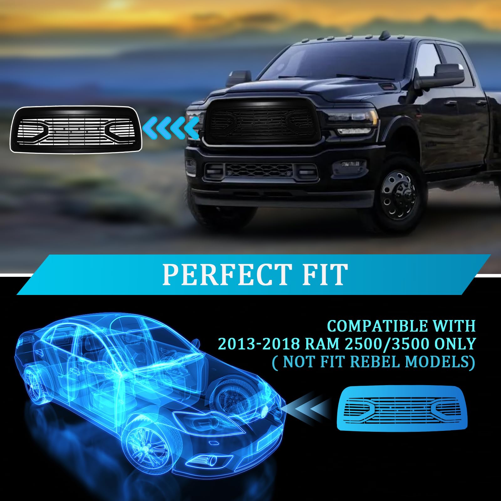 HAQQI Front Grill w/Letters Compatible with - Key Features