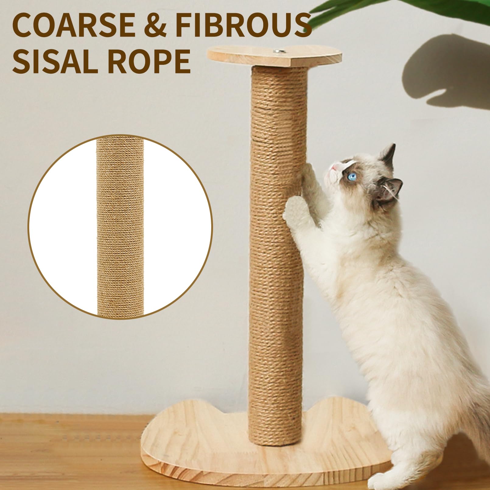 Poste rascador de repuesto para gatos de 15.7 pulgadas, sisal natural, extensión de repuesto para gatos, árbol, bricolaje, manualidades, repuesto de poste de cuerda de cáñamo, perca de escalada (4