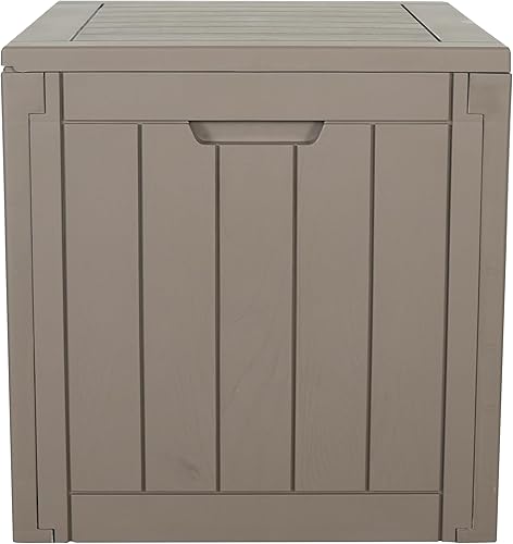 Miniatura 5 de BTEXPERT Caja de almacenamiento para interiores y exteriores, contenedor de cubierta de resina de 30 galones para entrega de paquetes, muebles de