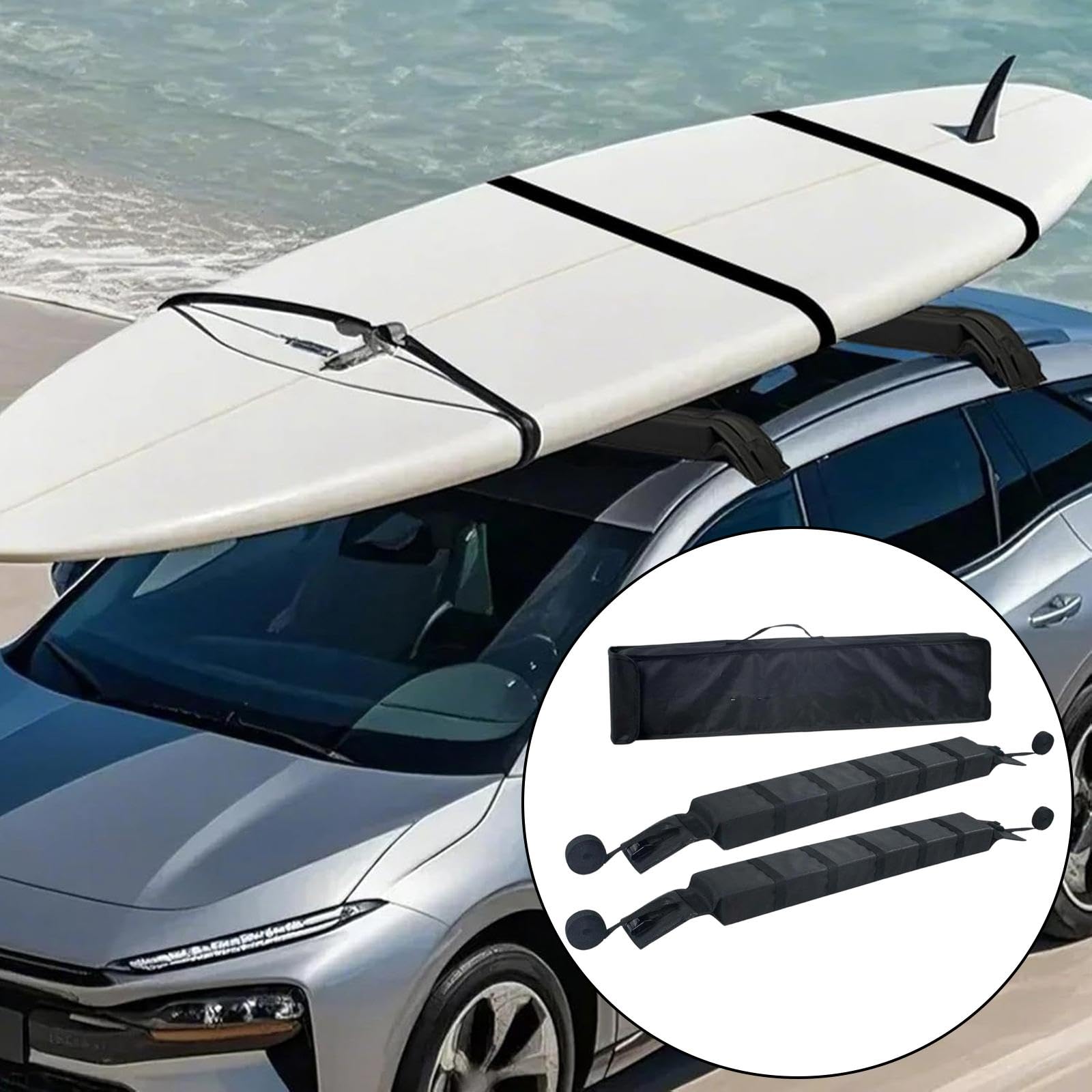 Gralara Almohadillas para Portaequipajes de Kayak, Soporte para Techo de Coche, Portatablas de Surf para Kayaks