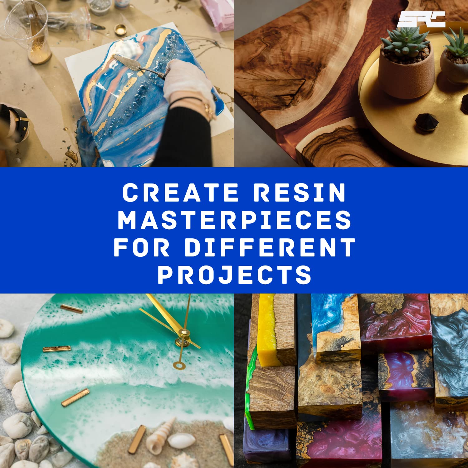 Clear 2 Part General Purpose Purpose Epoxy Resin Kit 2 Gal (1-Gal Part A + 1-Gal Part B) for Tabletops, Wood Countertops, Encapsulation, Self-Leveling, Water Resistant, Impact Resistant