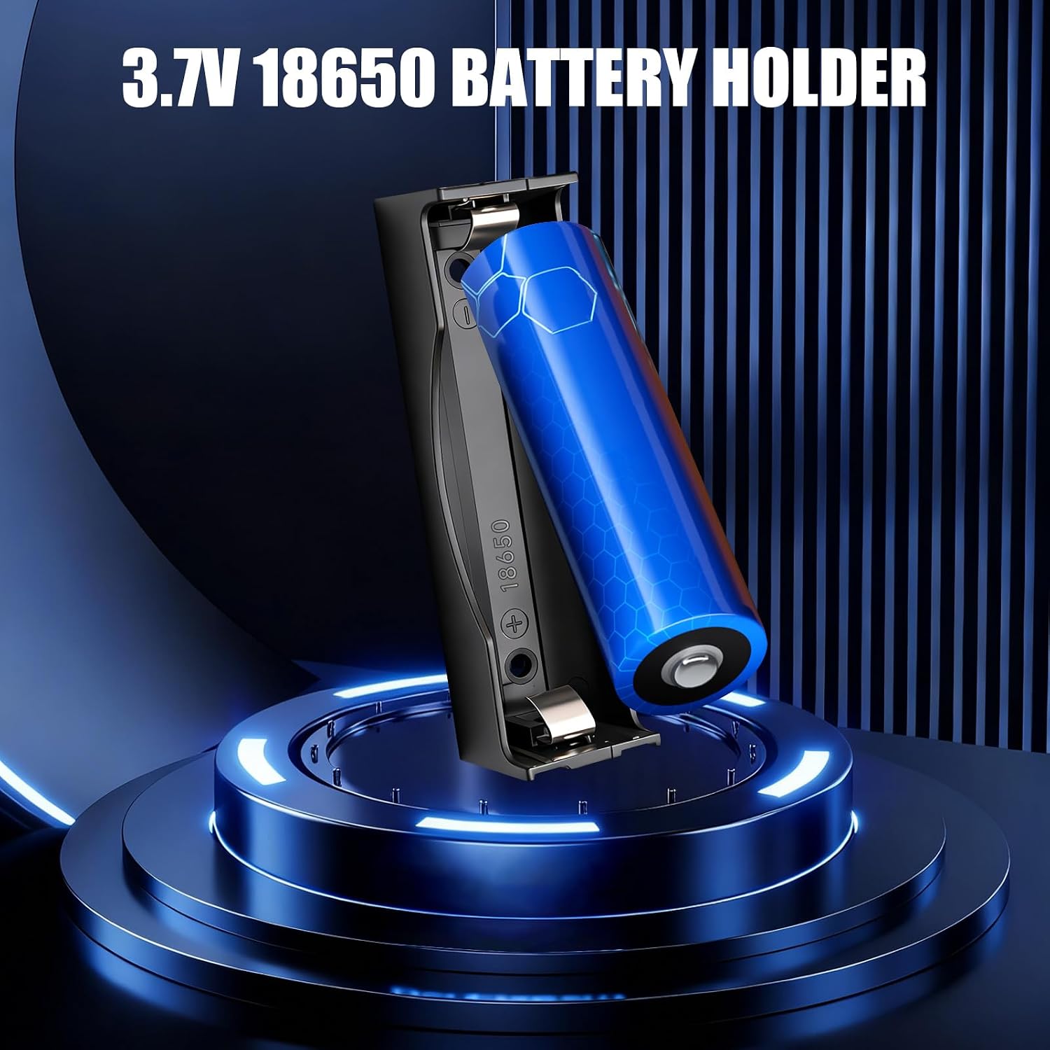 18650 Battery Holder,12pcs 1 Slots X 3.7V 18650 Battery Storage Box Plastic DIY Storage Box with Pin for DIY Parallel or Series Circuit PCB Projects