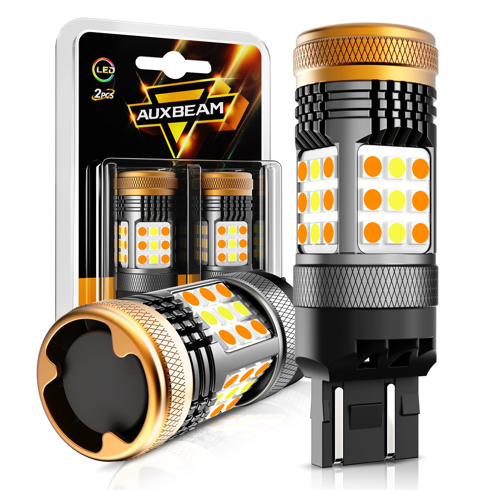 Auxbeam B21 Series 7443 Switchback LED Bulbs Built in Resistor Error Free