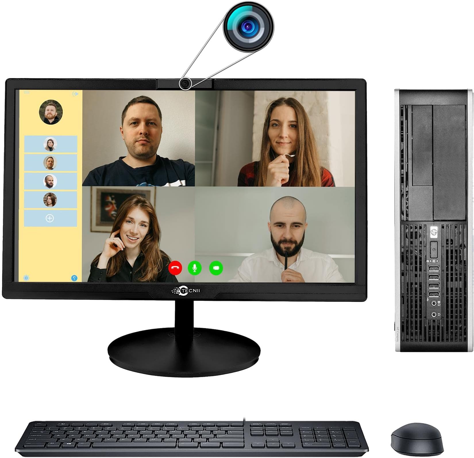 HP Elite Desk Pro 8300 SFF Office Desktop Computer PC with Tecnii 20" HD+ Camera Monitor(HDMI)(Intel Quad Core i5 up to 3.60 GHz, 8GB DDR3, 512GB SSD, DP, USB 3.0 Windows 10 Pro 64-bit)(Renewed)