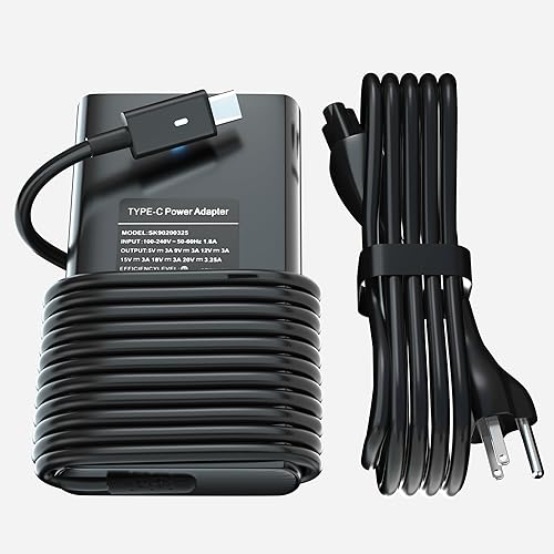 Cargador USB-C para laptop de 65 W y 45 W compatible con Dell XPS 13, Latitude 5440 5540 5450 5420 7420 5520 E5440 E5430 5320 7440 5430 5530 7430