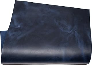 HAPPER STUDIO Hojas de piel de vacuno de 1,7 mm de grosor, para manualidades, color azul oscuro, A4 (210 x 297 mm)