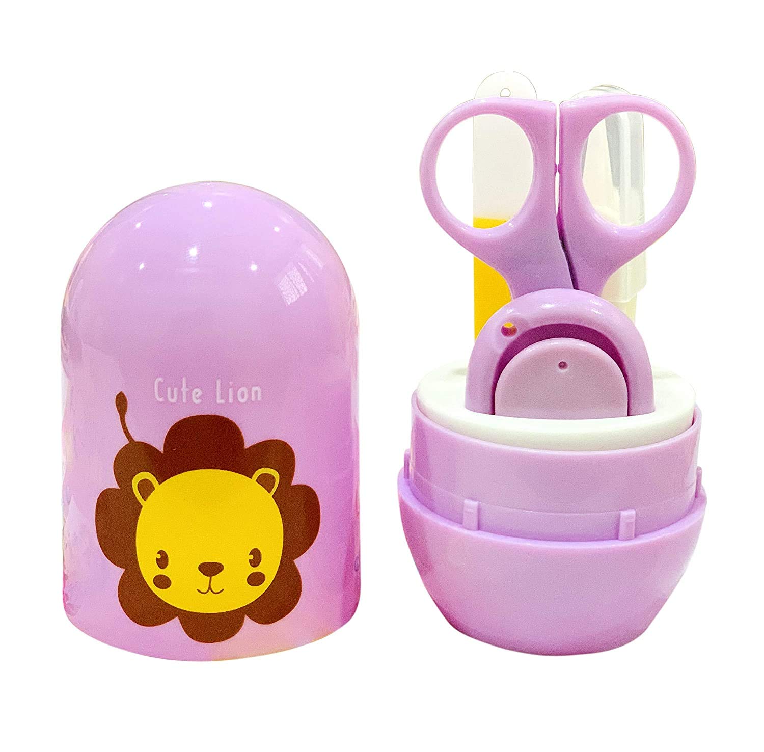4-in-1 Grooming Kit/Manicure Kit for Babies/Infants/Toddler with Scissors, Nail Clipper, Filer, Tweezer Baby Safety Care Set Grooming Kit Set for Infant & Toddler (Multicolor)-picture-23