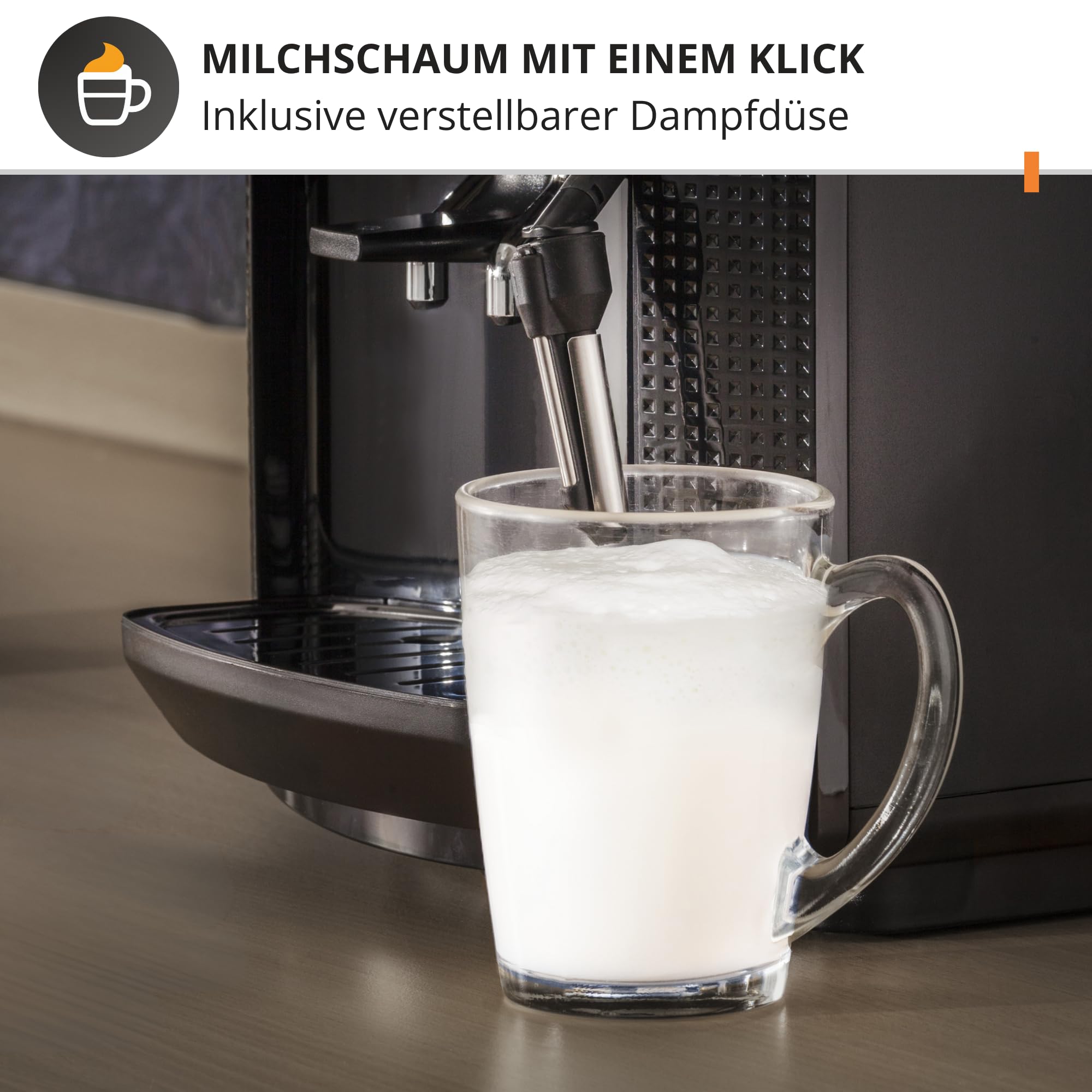 KRUPS Arabica Picto Kaffeevollautomat, Kaffeemaschine, Milchschaumdüse, 2-Tassen-Funktion, Schwarz