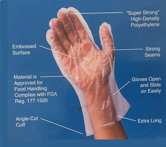 Disposable Gloves- 2000 Gloves, 500 Count (Pack of 4) | food handling gloves with embossed grip for restaurants, catering & meal prep - powder-free, ambidextrous fit