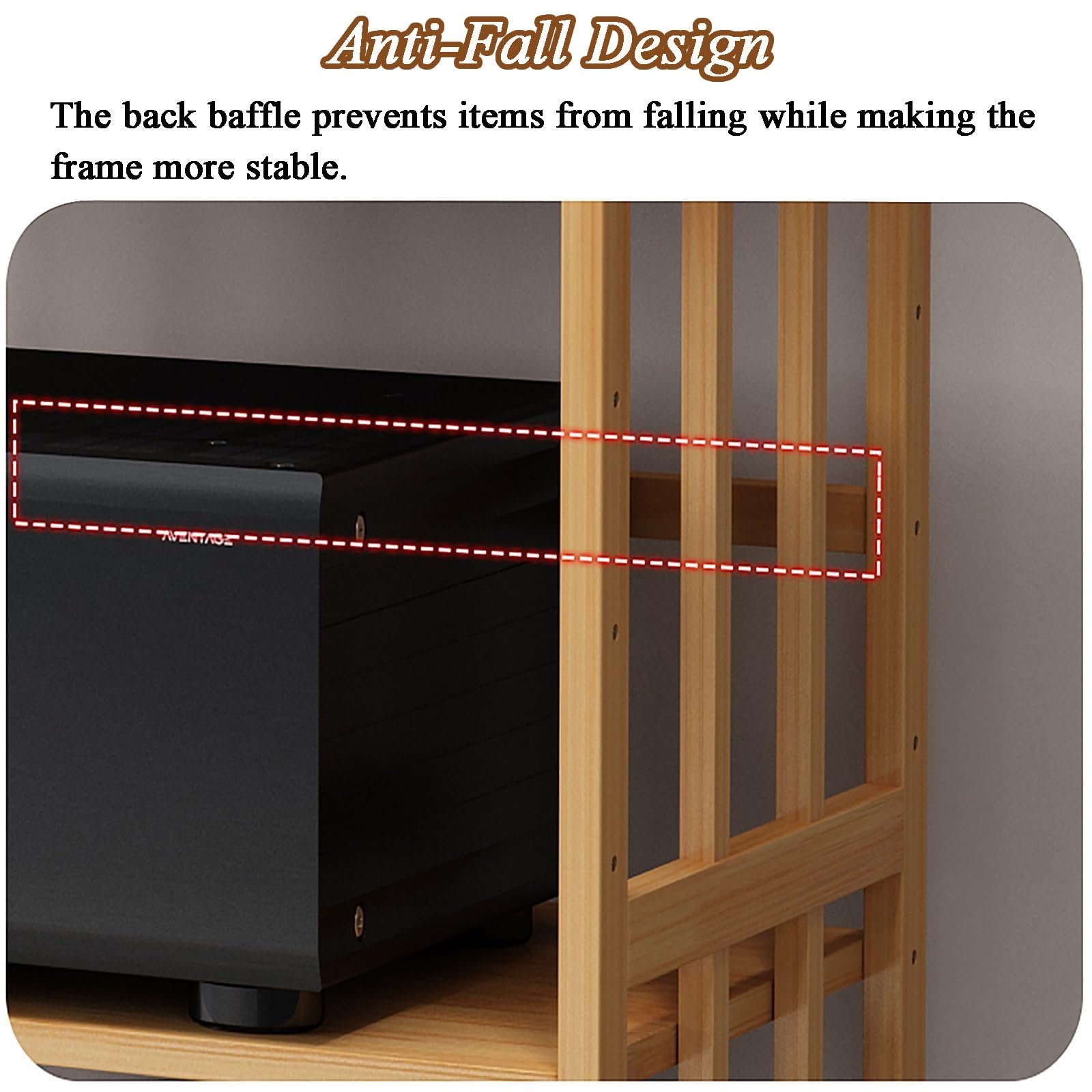 Meuble de Rangement HiFi Rack, Support réglable pour équipement stéréo avec roulettes, étagères à 2 Niveaux pour matériel Audio/vidéo Domestique