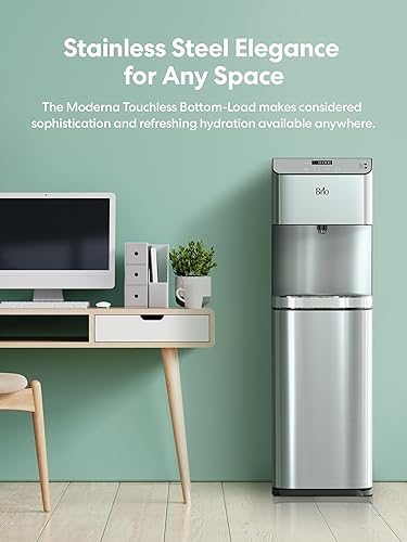Miniatura 3 de Brio Moderna Dispensador de enfriador de agua de carga inferior sin contacto, autolimpiante, sensor de movimiento, dispensador de tres temperaturas,