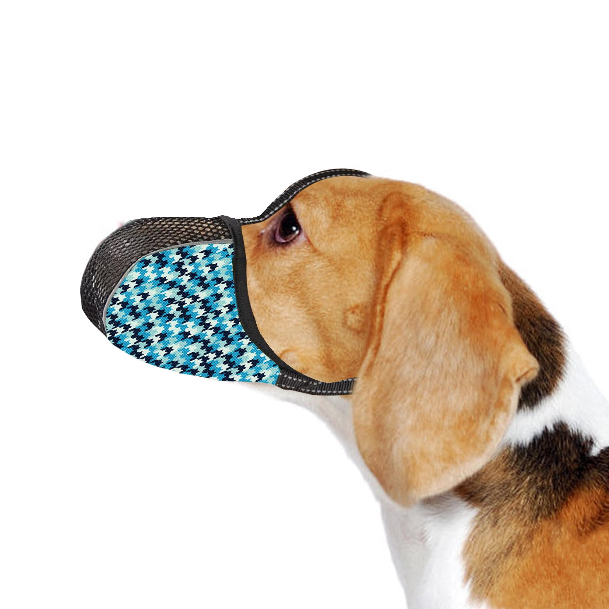 JOYPAWS Dog Muzzle Medium Sized Dogs Anti Bite Bark Soft Air Mesh Muzzles Reflective Ajustable Dog Mouth Guard Cover for Grooming Scavenging Blue M