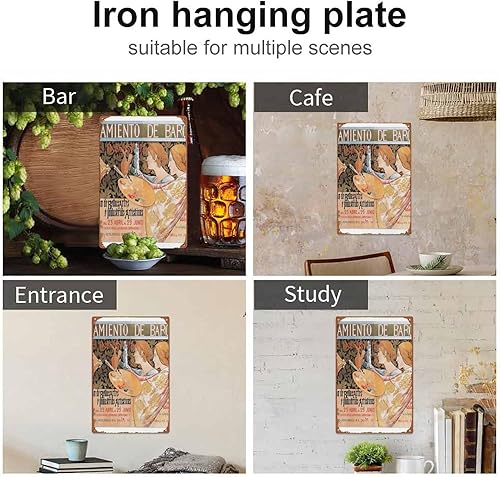 Miniatura 4 de Alexandre de Riquer - 3rd exposicion de Bellas Artes Tin poster, ideal wall decoration for offices, restaurants, bars, cafes, residences, gardens,