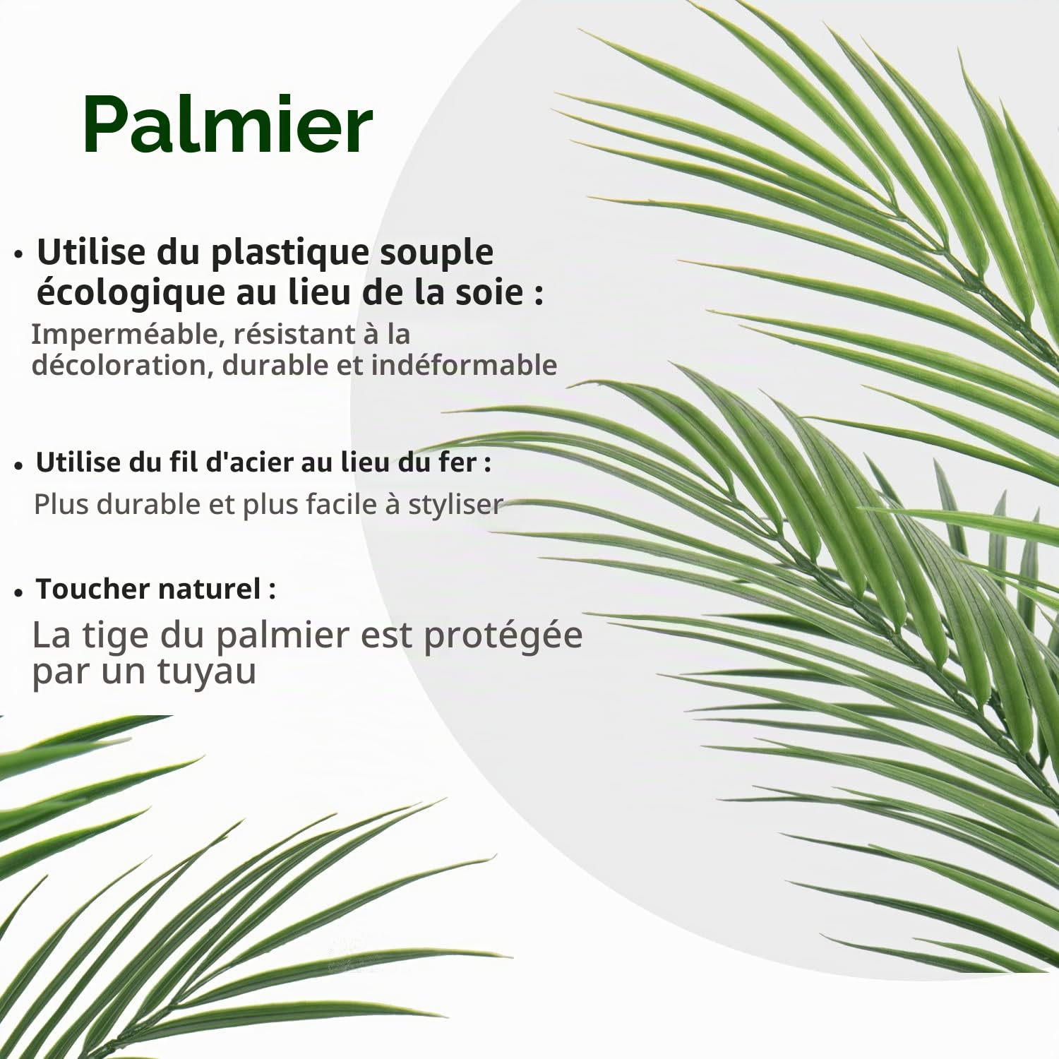 Lot de 2 Palmiers artificiels Areca de 80 cm - Faux Palmier Tropical - Dypsis Lutescens - Plantes en Pots pour Maison, Bureau, Balcon, décoration intérieure et extérieure