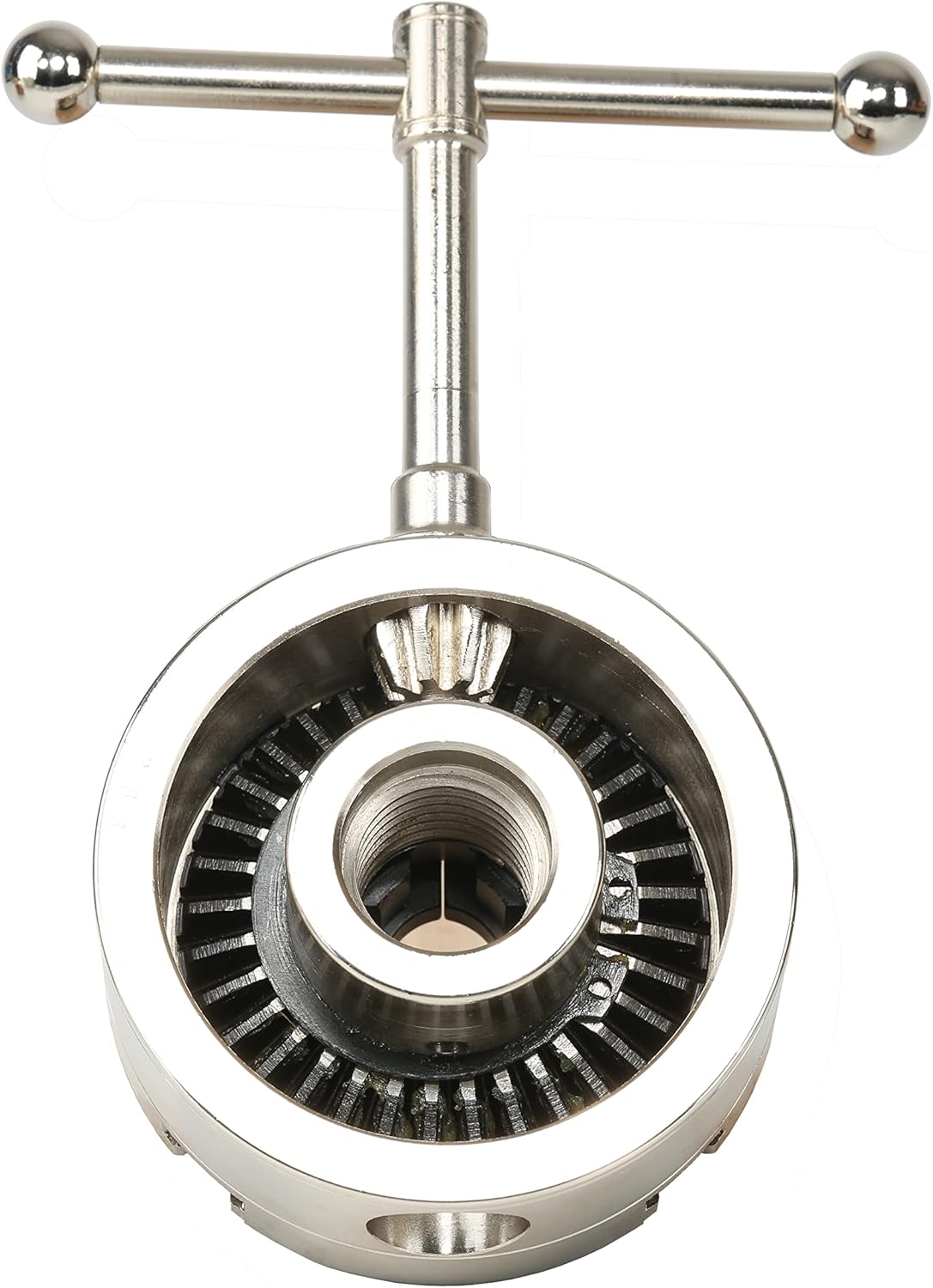 3-1/2INCH Self-Centering Wood Lathe Key Chuck Set, Round Jaw Mounted, with Step Jaw, Pin Jaw & Wide Jaw, 1"x8TPI Thread & 3/4"x16TPI Adapter, SCK4-3.5NV-SET, Nickle Coating NOVA Chuck Body