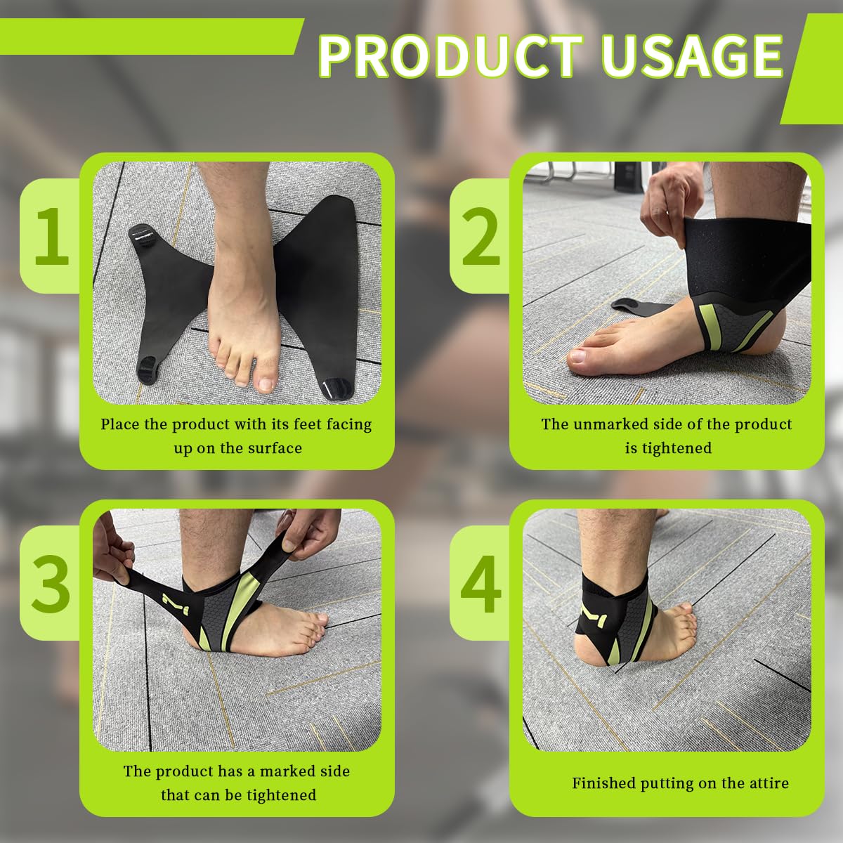 Ankle Brace – Adjustable Lace-Up Support with Breathable Compression Sleeve, Arch Support & Stirrup Straps for Basketball, Sports Stability, Sprain Recovery – Unisex for Men & Women (2 pcs Green)